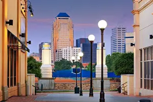 Casinos Prints: Shreveport, Louisiana, USA downtown cityscape and riverfront