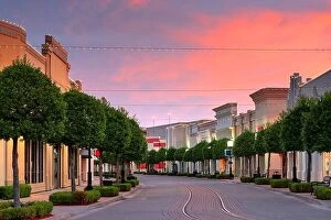 Images Dated 24th May 2016: Shreveport, Louisiana, USA downtown and shops at dusk