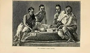 Ethnology Prints: Siamese Ladies Dining engraving on wood From The human race by Figuier
