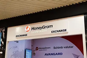 Shopping Center Prints: Sibiu, Romania - May, 2 2022: MoneyGram sign ang logo on their office in Promenada Mall in Sibiu