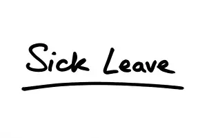 Whiteboard Prints: Sick Leave handwritten on a white background
