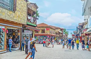 Anatolia Prints: SIDE, TURKEY - MAY 8, 2017: The daily shopping is the popular tourist time spending in resort