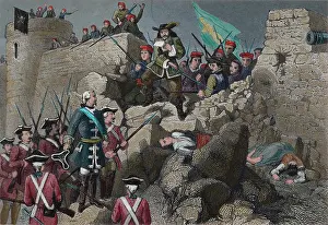 Bourbon Prints: Siege of Barcelona (1713-14). War of Spanish Succession