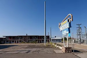 Motel Prints: Sign for the closed down Sahara Motel along US 95 in Jordan Valley, Oregon