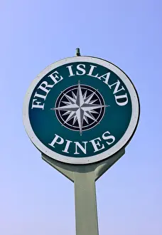 Long Island Prints: Sign at ferry terminal for trip to Fire Island Pines