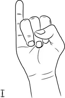 Tutor Prints: Sign language and the alphabet, The Letter I