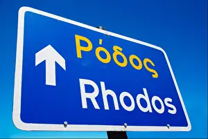 Europaeisch Prints: Sign, Rhodes, Rhodes Island, Greece, Europe