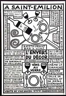 Plate Prints: Sign, Wine village St. Emilion, Gironde, France