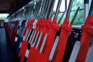 Junction Prints: The signal Levers of Exeter West Signal Box, Crew Heritage Centre