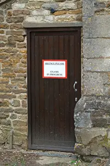 Examinations Prints: Silence Please Exams in Progress sign on a door