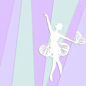 Ballerina Prints: Silhouette of dancing girl with butterfliy