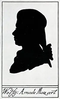 Wolfgang Prints: Silhouette profile of Wolfgang Amadeus Mozart by Hieronymus Loschenkohl