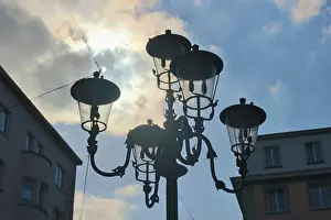 Contours Prints: Silhouettes of historic street lamps in the pedestrian area of Wuppertal