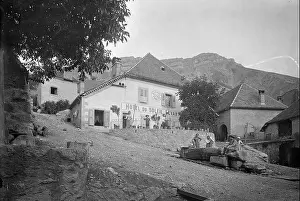Hotels Prints: A silver gelatin print records the village of Saint-Michel-les-Portes in 1890