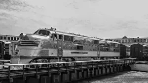 Strong Prints: Silver Pilot Streamliner On Roundhouse Turntable In Black & White At The North Carolina Transportation Museum Spencer