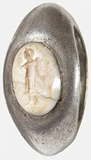 Jewellery Prints: A silver Roman intaglio ring, 2nd/3rd century A