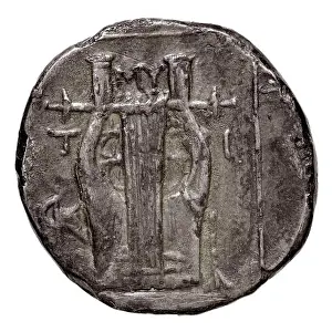 Numismatist Prints: A silver statère coin from Mytilène