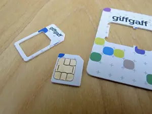 Sized Prints: SIM card for GiffGaff UK mobile phone network cellphone