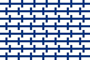 Nationwide Prints: Simple geometric pattern in the colors of the national flag of Finland