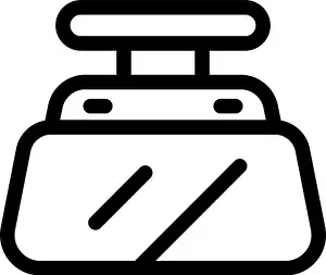 Automotive Design Prints: Simple line drawing of a car windshield with a sun visor