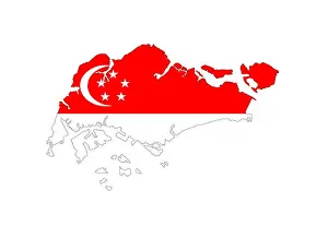 National Symbol Prints: singapore country flag map shape symbol label