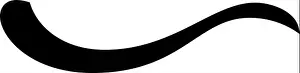 Sleek Prints: Single black line is swishing from left to right forming a large elegant curve
