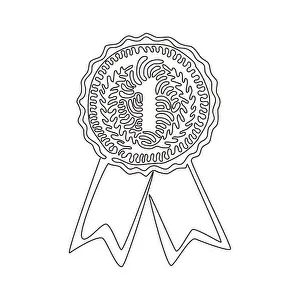 Single Line Prints: Single continuous line drawing gold medal