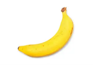 Freshness Prints: Single ripe fresh banana isolated on white background