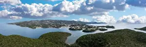 Sivota Greece. Aerial panoramic view of Syvota sandy beaches and islands
