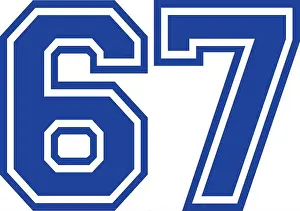 Isolated Vector Vectors Prints: Sixty-seven college number 67