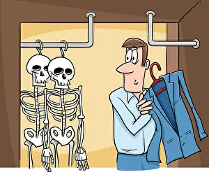 Closet Prints: skeletons in the closet cartoon