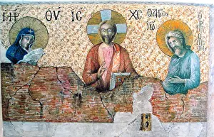Historical Period Prints: Sketch of the Deesis Mosaic by the Fossati brothers when found in the 19th century