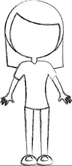 Faceless Prints: sketch draw women body cartoon