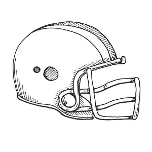 Sketching Prints: Sketch of sports helmet isolated on white background. Vector