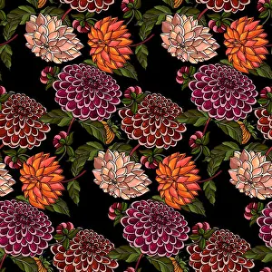 Ditsy Prints: sketched flower print in bright colors - seamless background
