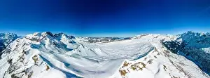 Snowbound Prints: Ski slopes and mountains, Melchsee-Frutt mountain resort village, Switzerland in winter