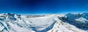 Ski slopes and mountains, Melchsee-Frutt mountain resort village, Switzerland in winter
