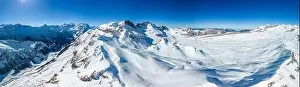 Snowbound Prints: Ski slopes and mountains, Melchsee-Frutt mountain resort village, Switzerland in winter