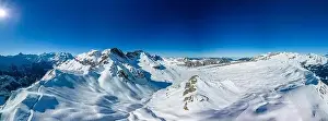 Snowbound Prints: Ski slopes and mountains, Melchsee-Frutt mountain resort village, Switzerland in winter