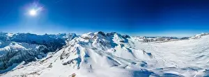 Ski slopes and mountains, Melchsee-Frutt mountain resort village, Switzerland in winter