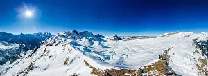 Snowbound Prints: Ski slopes and mountains, Melchsee-Frutt mountain resort village, Switzerland in winter