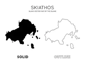 Citizenship Prints: Skiathos map. Blank vector map of the island