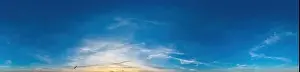 Sky panorama with Cirrostratus clouds in Seamless spherical equirectangular format as full zenith for use in 3D
