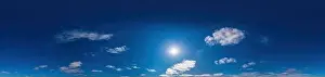Sky panorama with Cirrus clouds in Seamless spherical equirectangular format