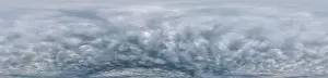 Spherical Dome Prints: Sky panorama on overcast rainy day with Nimbostratus clouds in seamless spherical equirectangular format
