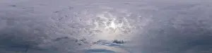 Spherical Dome Prints: Sky panorama on overcast rainy day with Nimbostratus clouds in seamless spherical equirectangular format