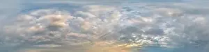 Sky panorama with Stratocumulus clouds in Seamless spherical equirectangular format as full zenith for use in 3D