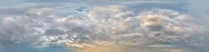 Sky panorama with Stratocumulus clouds in Seamless spherical equirectangular format as full zenith for use in 3D