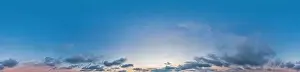 Spherical Dome Prints: Sky panorama on sunset with Stratocumulus clouds in Seamless spherical equirectangular format as full zenith for use