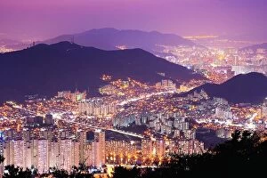 Images Dated 11th February 2013: Skyline of Busan, South Korea at night
